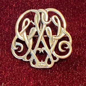 Sterling George Washington Cypher Brooch